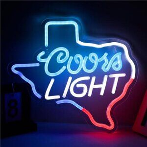 Coors LIGHT Beer Texas LED Neon Sign Wall Decor Man Cave Restaurant Bar NEW